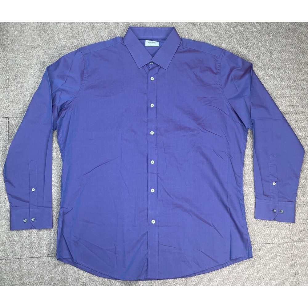 Duchamp London Tailored Fit Men's Button Up Long‎ Sleeve Dress Shirt Size XXL